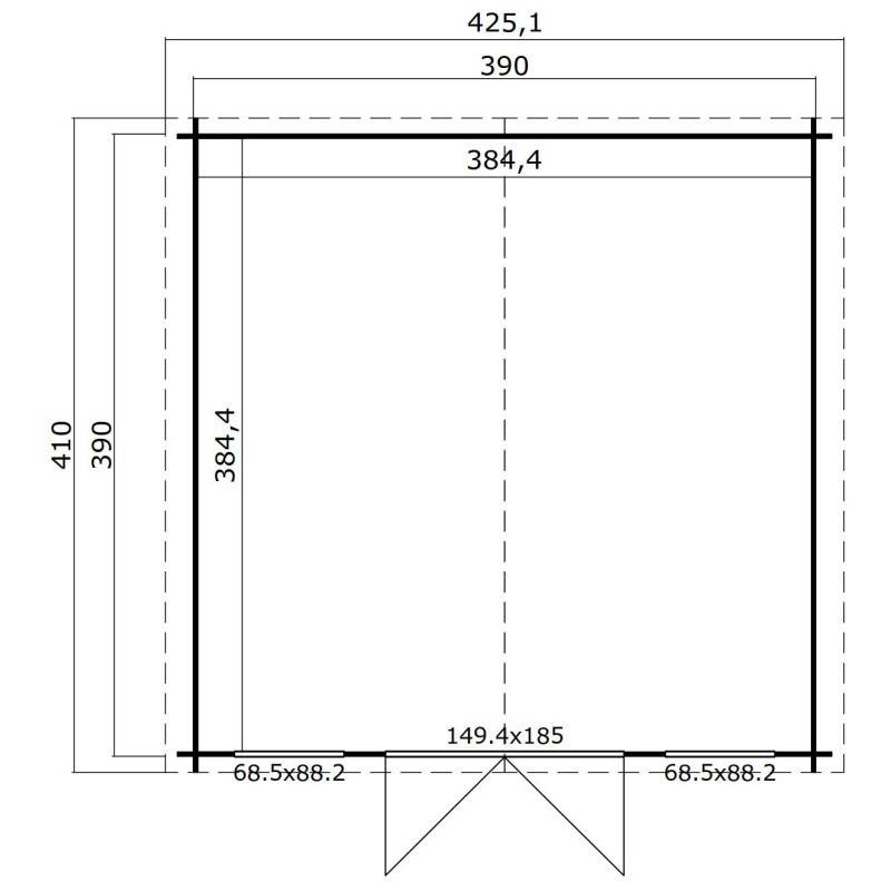 Wels 4 DT zahradní chatka ve vysoké kvalitě provedení za rozumnou cenu v 28mm provedení