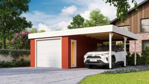 Moderní dřevěná garáž s přístřeškem Bahamy Moderní dřevěná garáž s přístřeškem Bahamy